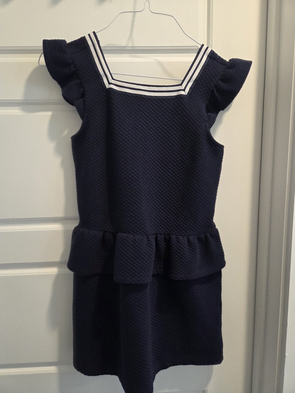 Janie And Jack Peplum Sailor Dress with Striped Neckline Sz 10